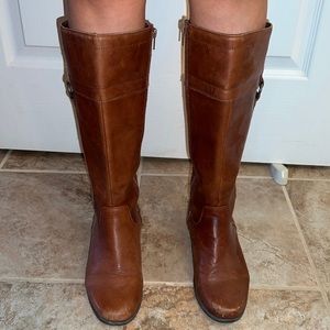 Patent Leather brown riding boots
